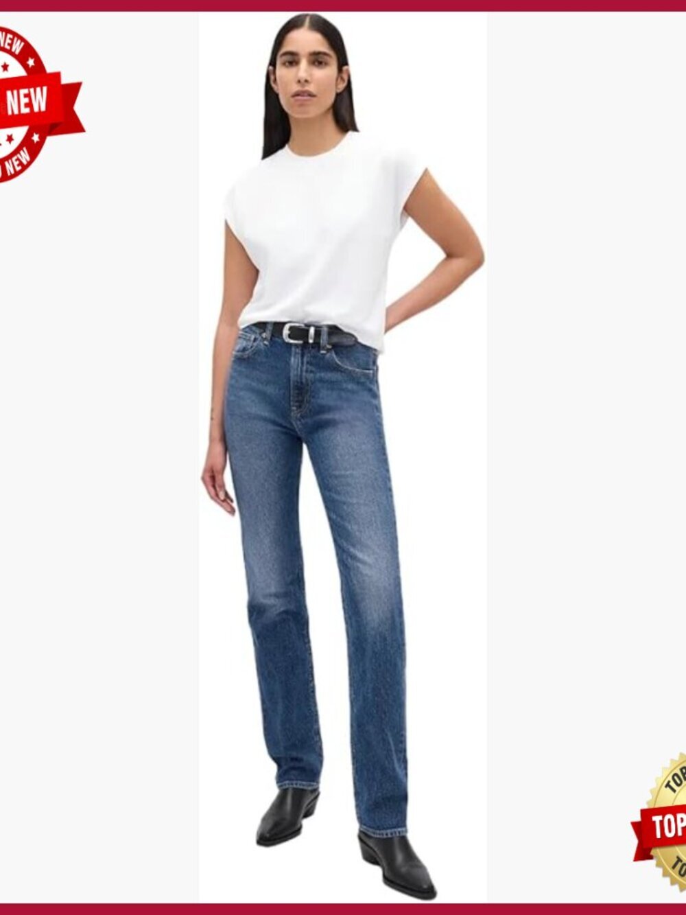 Straight Leg Denim Jeans, 90s Fit, Machine Washable, Full Size Range